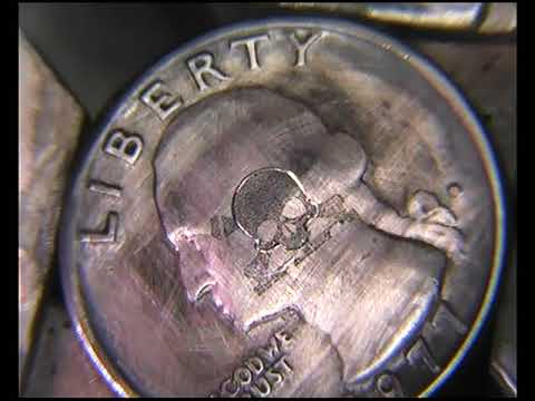 Quick Hand Engraved Skull & Crossbones with the homemade Hand Engraving machine