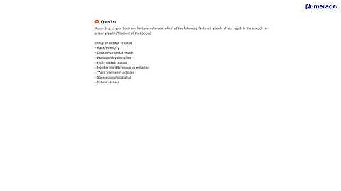 According to your book and lecture materials, which of the following factors typically affect youth…