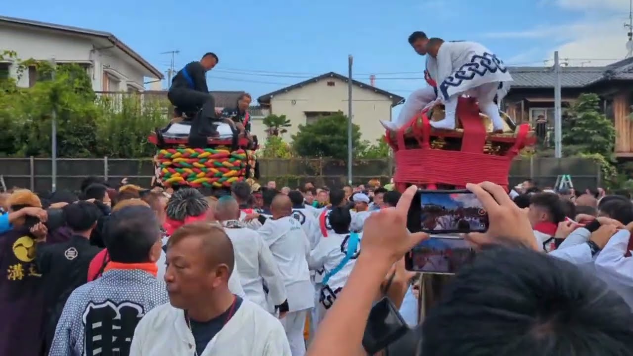 喧嘩神輿】伊予市秋祭り2025 瀬戸大神輿 vs 五色大神輿(1回目10/12