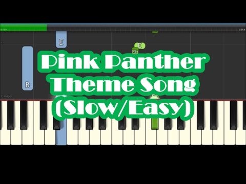 The Pink Panther Theme Song SLOW Easy Piano Tutorial - YouTube