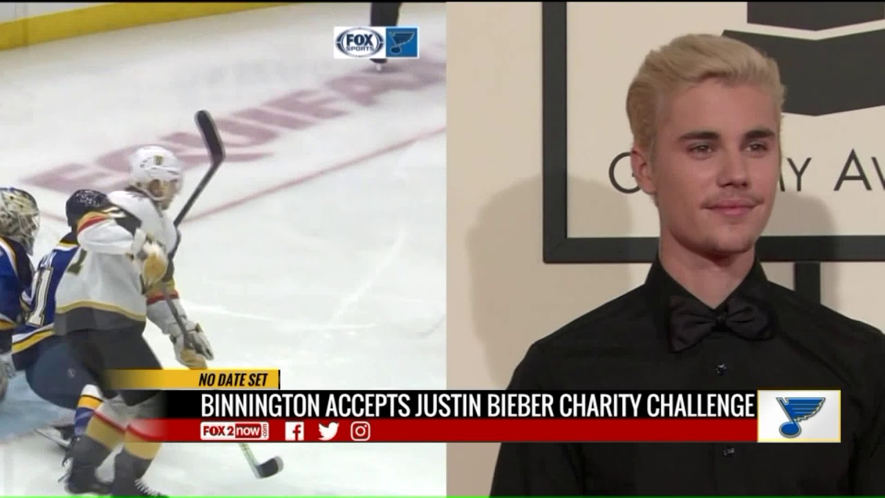 Blues  Binnington accepts Bieber's breakaway charity challenge