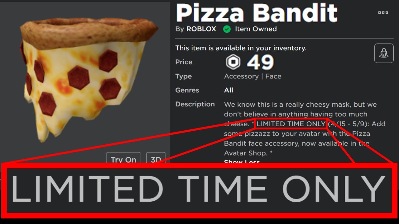 This Cheap Item Is Limited Roblox Youtube - pizza time normal roblox