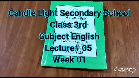 Class III, English , week01,Lecture #05