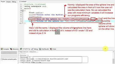 Write a program that inputs radius of sphere from the user. Calculates its volume and surface area.