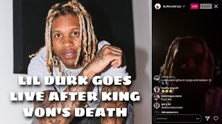 Lil Durk GOES LIVE after King Von’s Death 💙