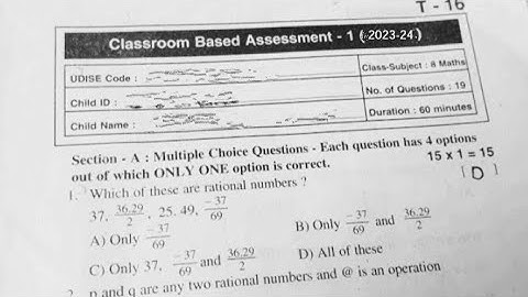 Ap 8th class maths Fa1 CBA-1 💯real question paper 2023-24 leak|8th cba-1 maths question paper 2023