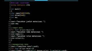 Pemograman array 2 dimensi(Program Data Nilai Mahasiswa)