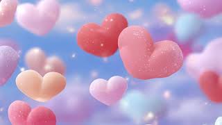 Kawaii Valentine Heart Cloud Seamless Pattern | Pastel Digital Paper for Sublimation & Crafts