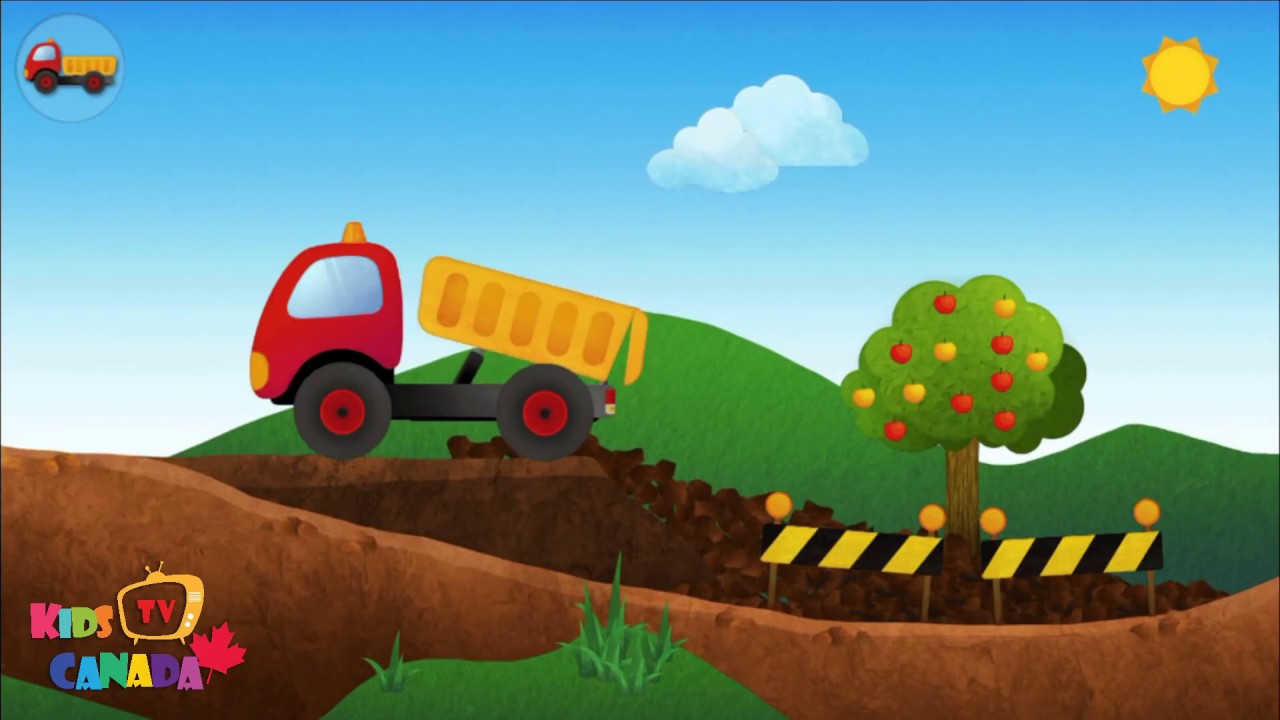 JCB construction vehicles at work, construction vehicles cartoon for