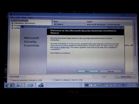 microsoft security essentials virus update windows 7