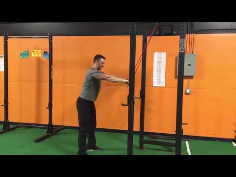 Bent-Over Straight-Arm Pull Down with Resistance Band