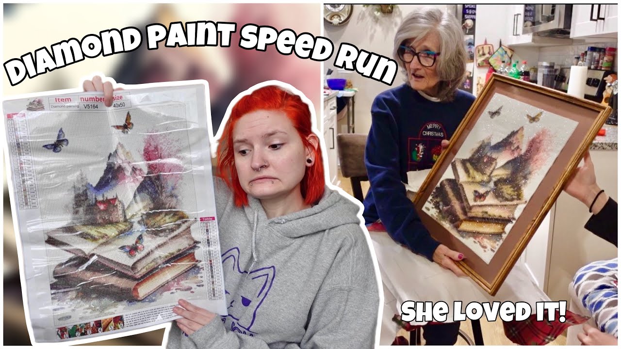 diamond paint w/ me (christmas present edition)  | vlogmas 2023 |