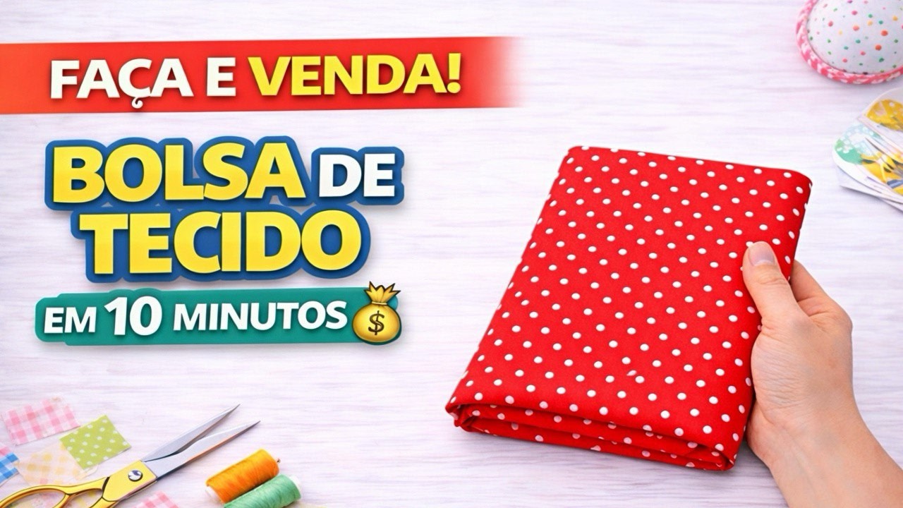 Bolsa de Tecido em 10 Minutos! Fácil e Rápida de Fazer 😍