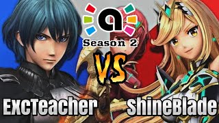 Smash Ultimate Amiibo: ExcTeacher (Byleth) vs ShineBlade (Mythra) | AFL - S2