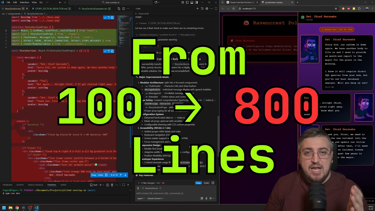 Refactor 100 to 800 Lines: Is this 10x development?