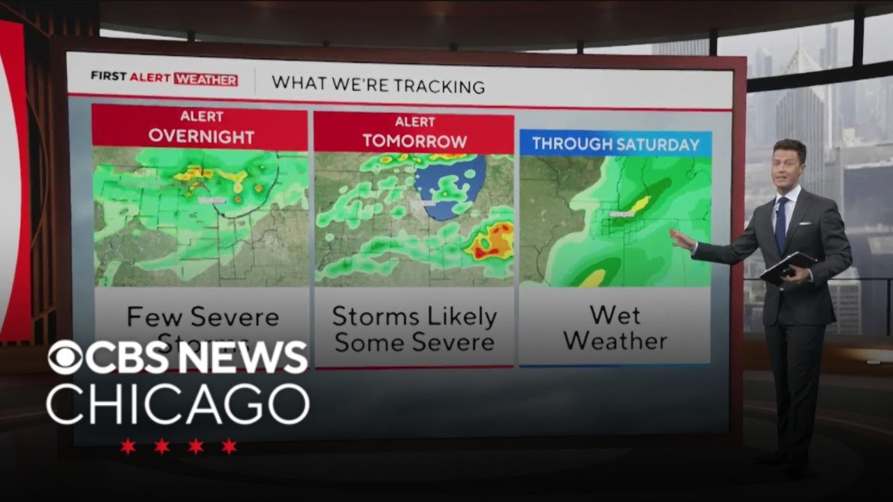 2 rounds of storms overnight through Tuesday in Chicago - YouTube