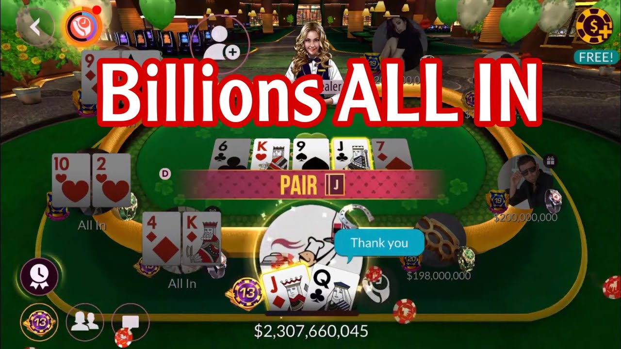 Playing unlimited ALL IN chips in zynga poker - YouTube