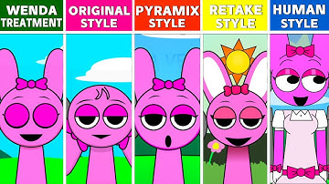 Sprunki WENDA Treatment VS Original Style VS Pyramixed Style VS Retake Style VS New Human Style