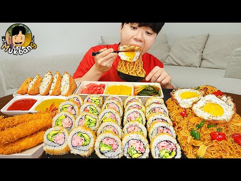 ASMR MUKBANG | mi goreng ramyeon, kimbap, Bir çeşit yöresel Kore yemeği