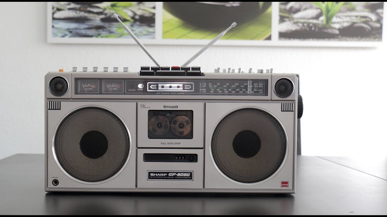 Sharp GF-9090 Ghetoblaster-Boombox-Kassettenradio - YouTube