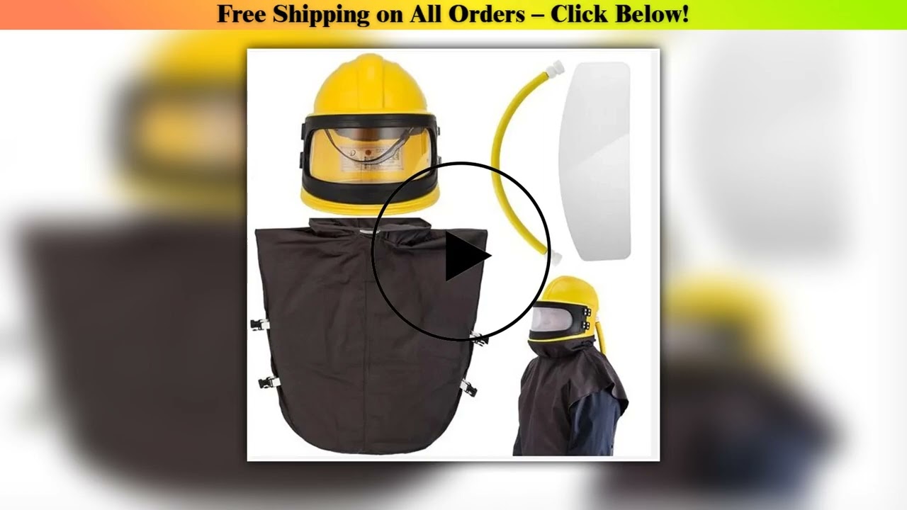 ABS Protective Sand Blasting Helmet Dust Mask Blasting Hood With Temperature Adjusting Device