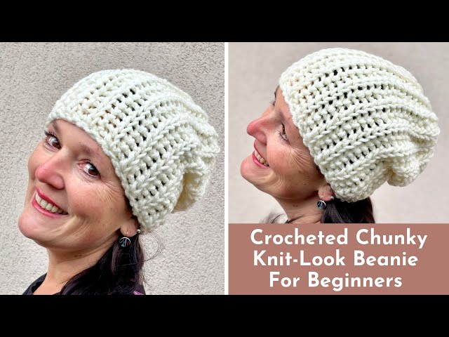 Handmade‎ Crochet Beanie Hat Beige Tan Fuzzy Wool Blend Textured Chunky Knit NEW Beige Handmade Beanie | Acrylic Knit Hat – littlehamstercrochet main image 2