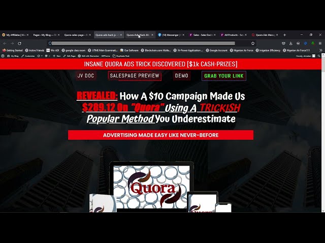 Quora Ads Hack ---demo video-----REVEALED: How A $10 Campaign Made Us$289.12 On "Quora" Using