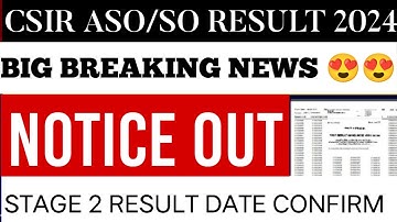 CSIR SO ASO stage RESULT 2024 | csir so/aso  exam expected cut off 2024 | CSIR SO/ASO RESULT