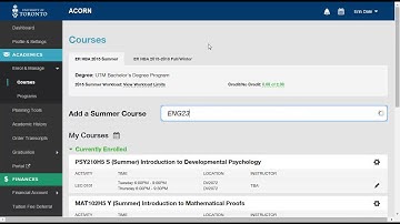 Course Enrolment - Save a Course to the Enrolment Cart - UTM