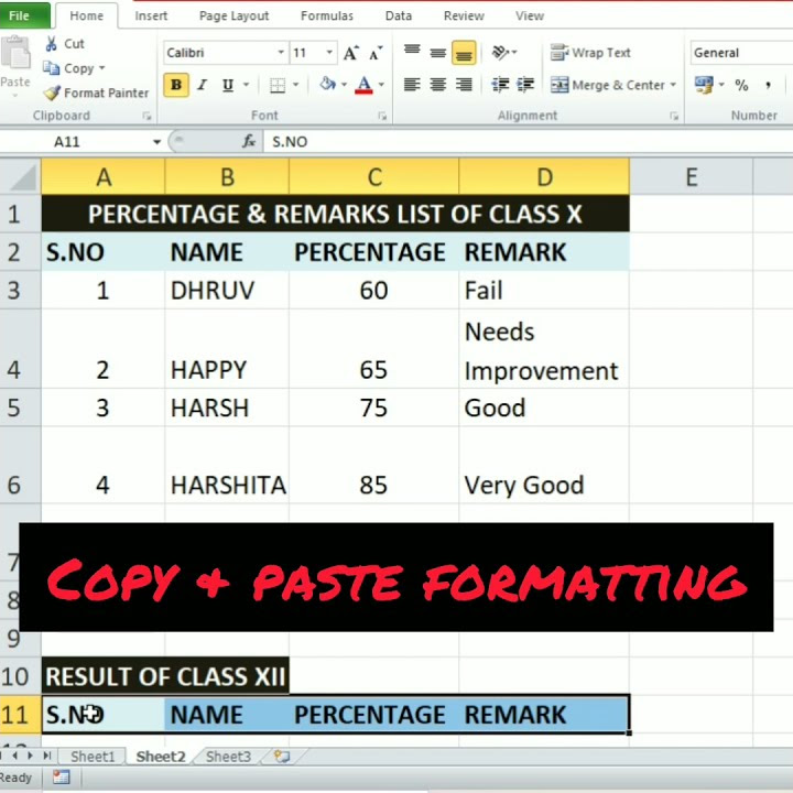 Shortcut key To Use Format painter in Excel #Shorts - YouTube