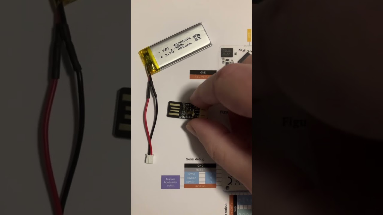 400maH LiPo battery for The uMoth bat/wildlife sound recorder.