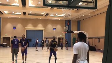 LeBron James having fun with his free-throw shooting session | August 28, 2020