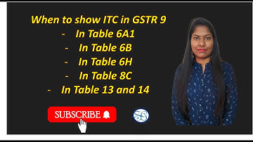 How to show ITC in GSTR 9 | Table 6A1, 6H, 8C, 12 and 13 discussed in detail (with examples)