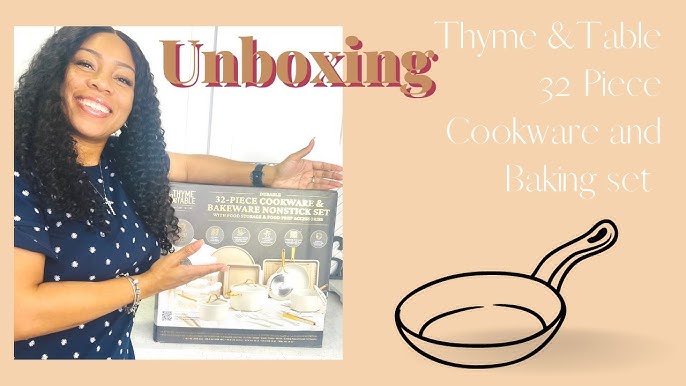 Unboxing Thyme & Table Black and Gold Speckled 12 Piece Cookware Set 