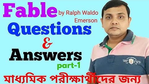 Important Questions & Answers from Fable |  Madhyamik English | Class-x English | Learn Mate English