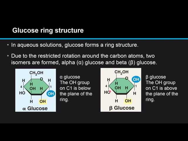 Ring structure of glucose is due to formation of hemiacetal and ring  formation between- \( \math... - YouTube