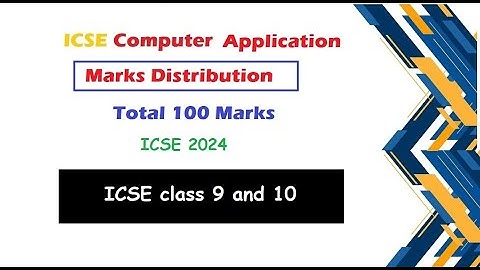 Marks Distribution ICSE Computer Application 2024| #icsecomputer #java #youtube ICSE Computer