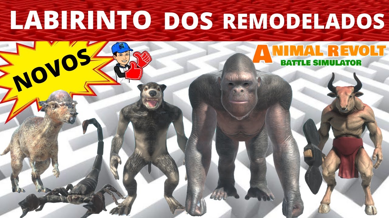 Goro, Minotauro, Paquicefalossauro, Lobisomem, Escorpião Labirinto   Animal Revolt Battle Simulator