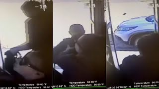 Bus driver acts fast to stop student from exiting as car passes