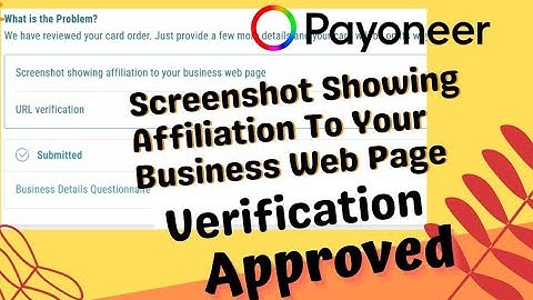 Screenshot Showing Affiliation To Your Business Web Page Payoneer Verification