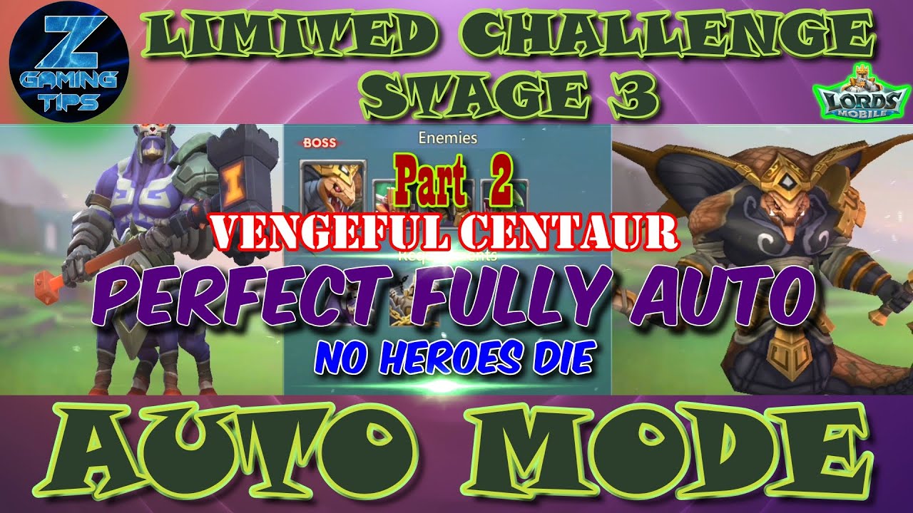 Vengeful Centaur Limited Challenge Stage 3 | Tarkus' Past Stage 3 - Part 2 (2 Perfect Auto Teams)