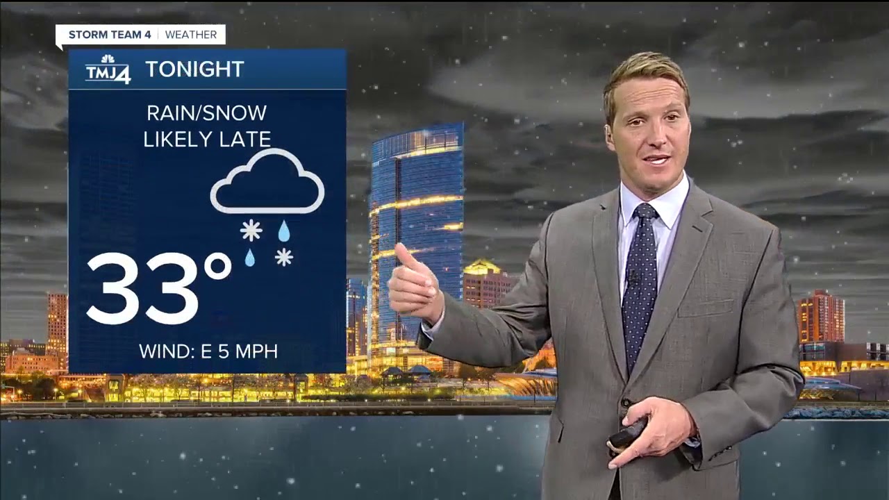 Rain, snow showers move in around midnight - YouTube