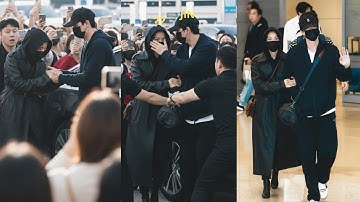 JIN BTS Surprises Everyone! Appears All in Black with an Unexpected Figure at the Airport!