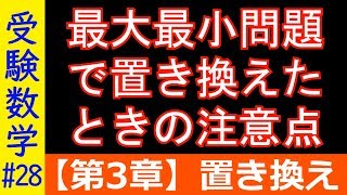 【受験数学#28】置き換えと最大最小