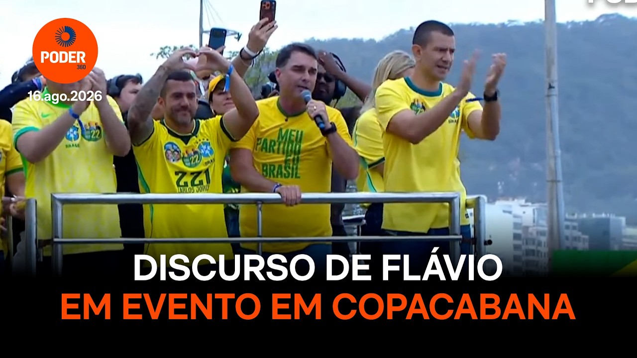 Assista ao discurso de Flávio Bolsonaro em ato de Copacabana