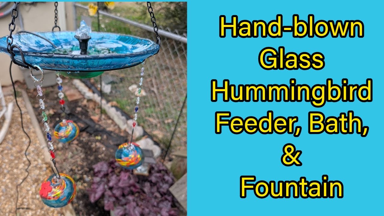Headak Life Handblown Glass Hummingbird Feeder/Bath w Fountain Review 