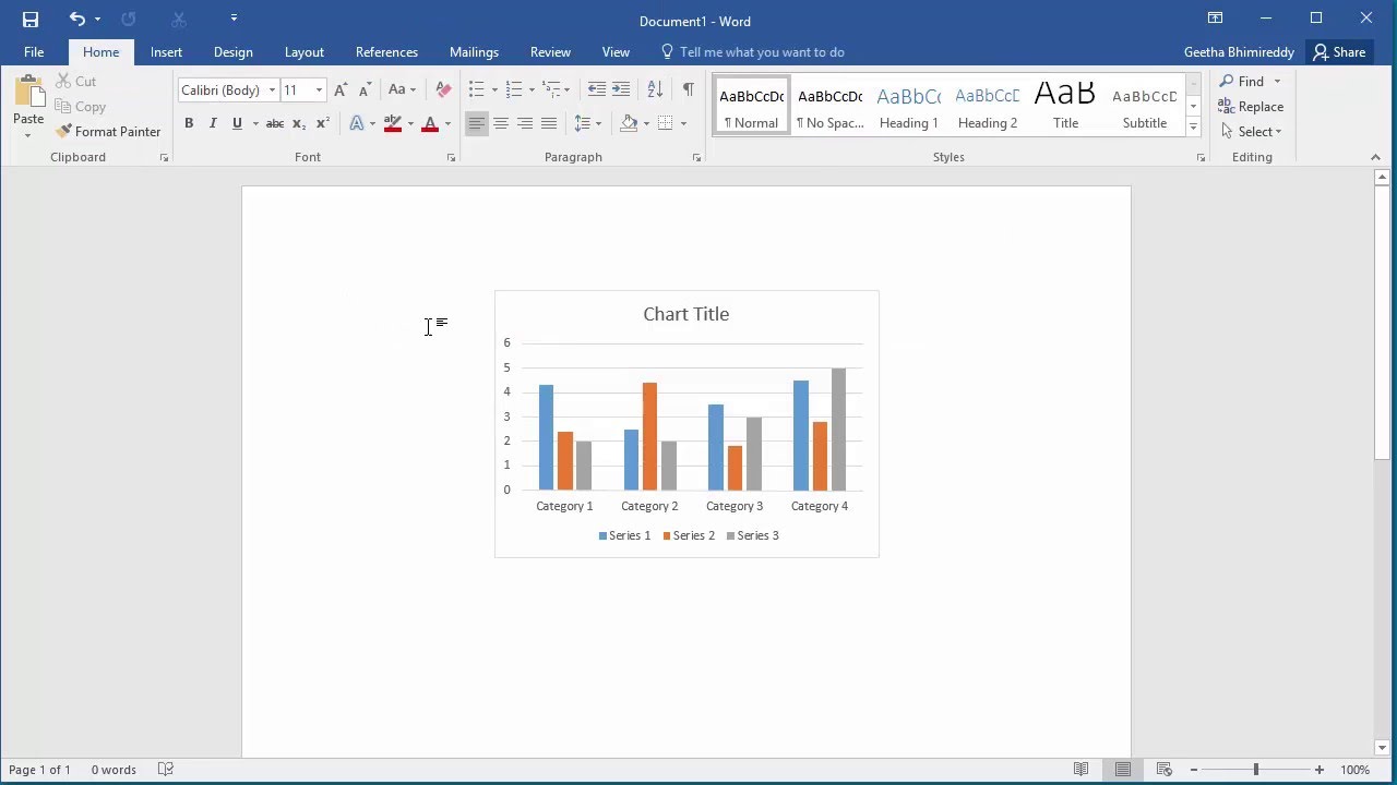 Add Chart In Word