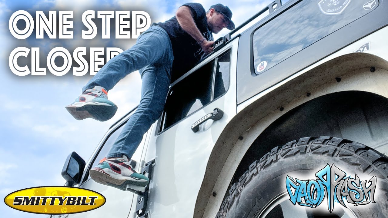 Jeep Wrangler Smittybuilt Atlas Door Hinge Steps - Overlander Roofrack Access