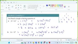 11 1 Pascal's Triangle 0 Worked Example 1 2