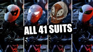 SPIDER-MAN Removes SYMBIOTE IN 41 DIFFERENT SUITS SHOWCASE | 4k PS5 UHD